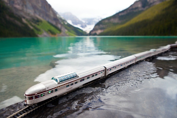 比真实更漂亮的模型火车风景摄影