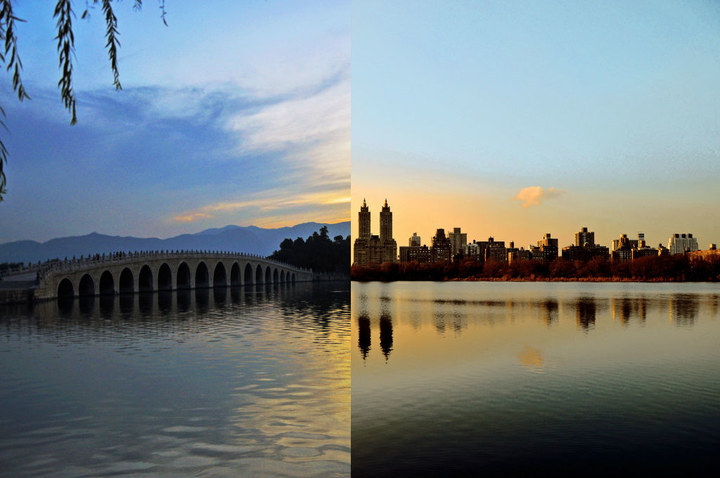 两座城一个故事 创意摄影:当北京遇上美国