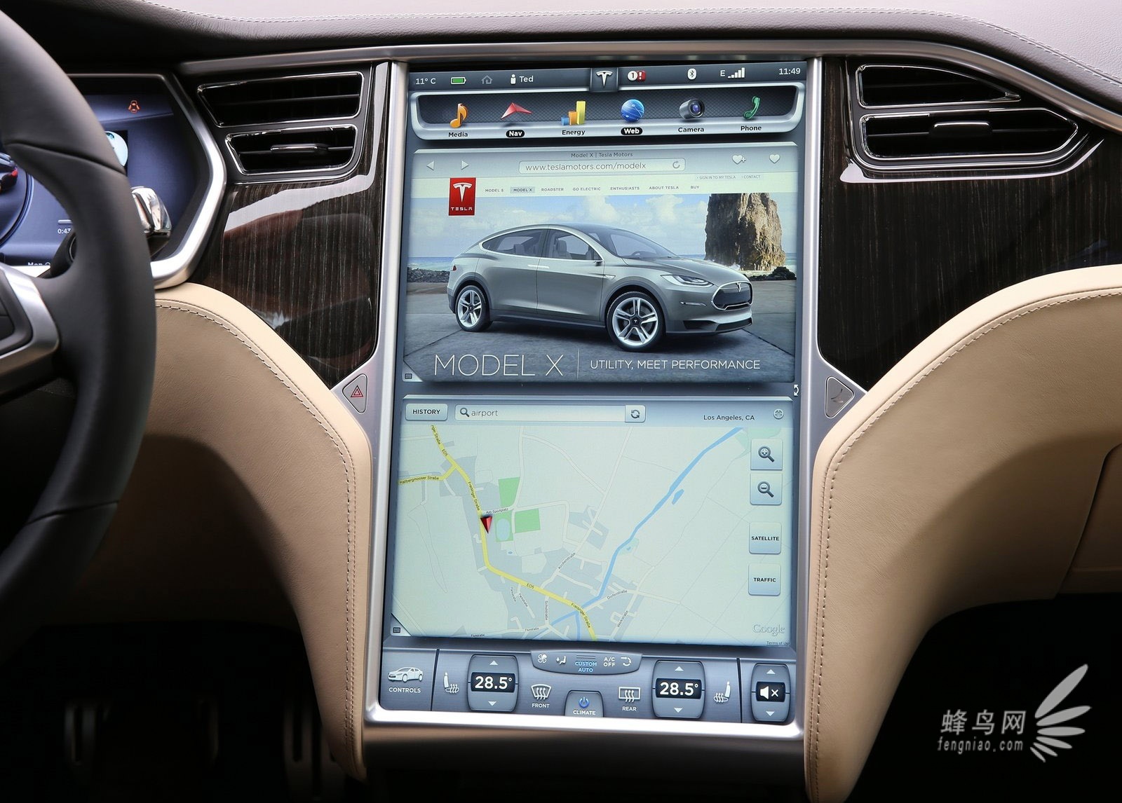 清洁性能两不误 纯电动汽车Tesla Model S