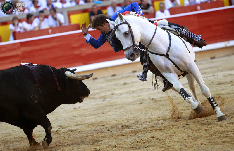 血性的游戏 西班牙潘普洛纳奔牛节盛况