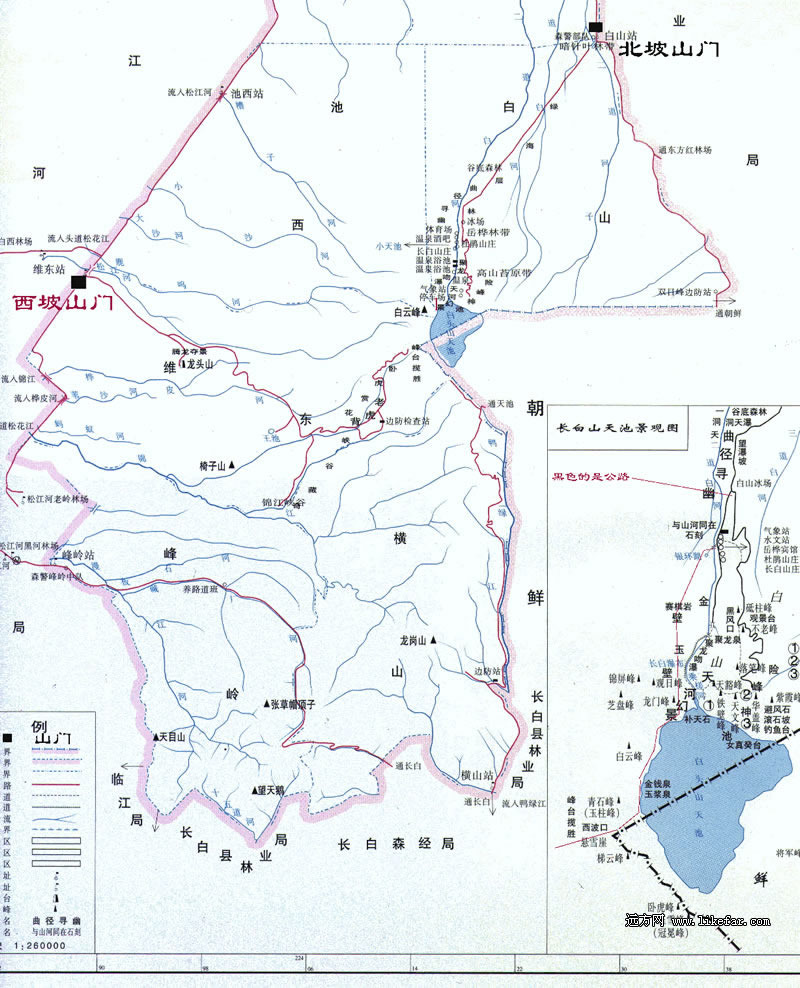 二道白河地图图片
