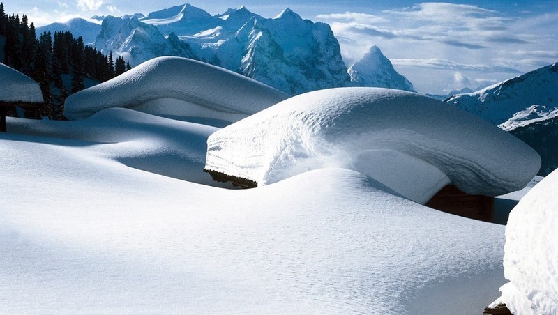 世界最美雪景 瑞士冬日的白色童话