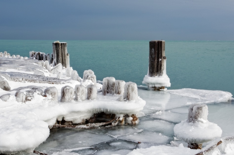 密歇根冰湖纪 百年一遇极寒带来震撼美景