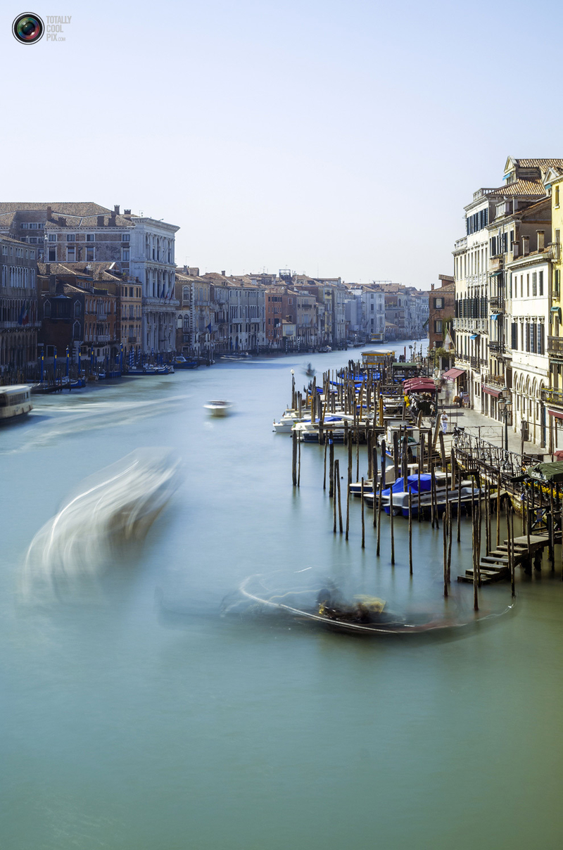流动的光影 长曝光下的威尼斯之美