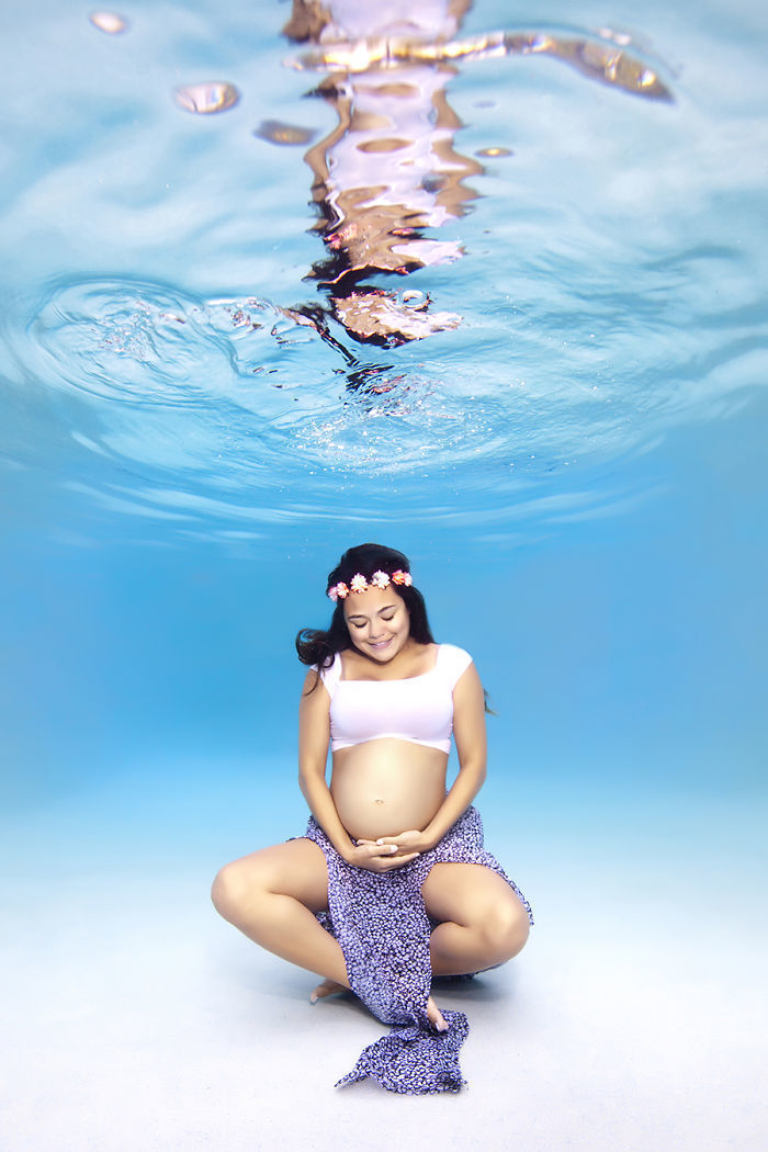 曼妙唯美：孕妇变身水下灵动“美人鱼”