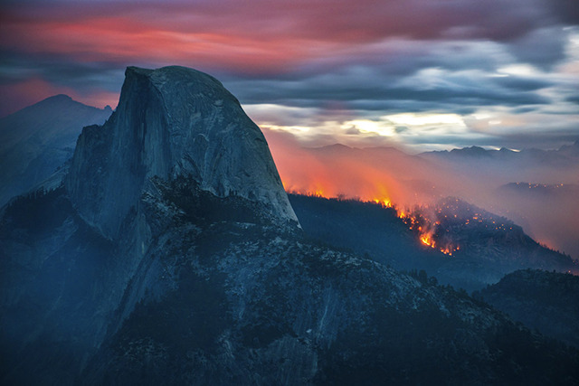第一视角展示火灾现场 摄影师记录加州山火