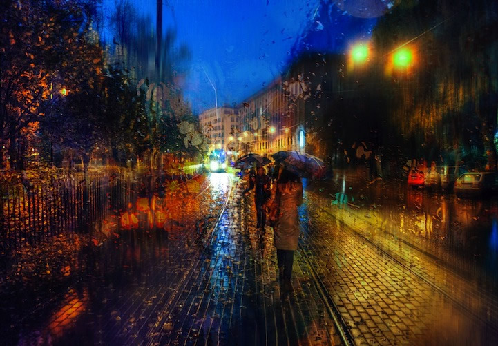 坏天气一样拍出大片 宛若油画的雨中城市