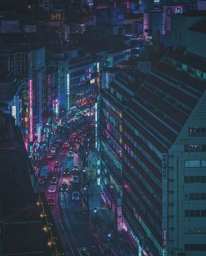 夜晚的都市森林 霓虹下的东京街头