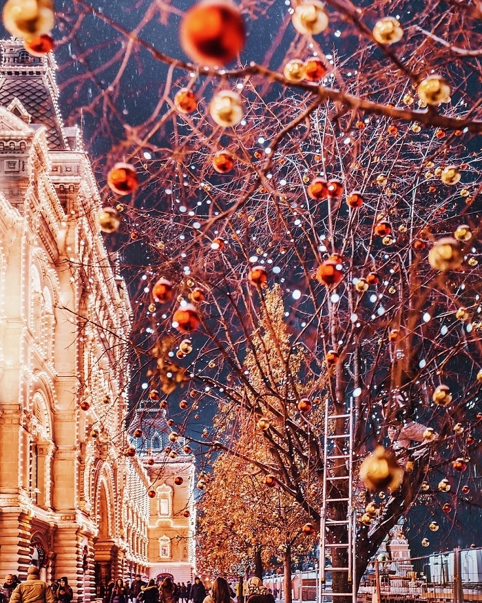 宛如童话世界般的城市 这是冬日夜晚的莫斯科
