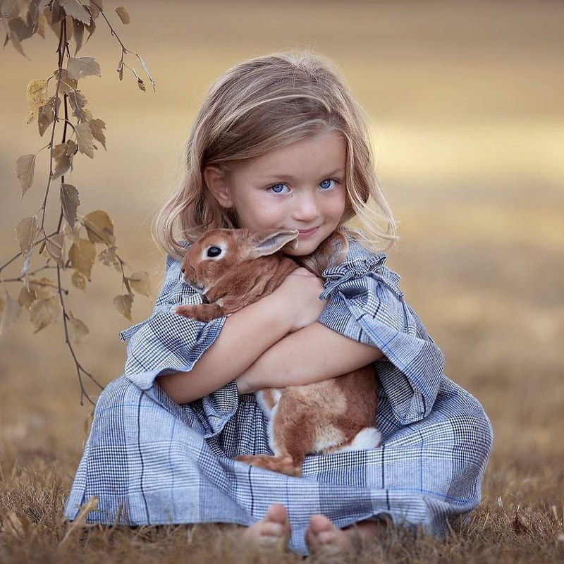 用镜头讲述现实唯美童话 儿童与动物的精美合影