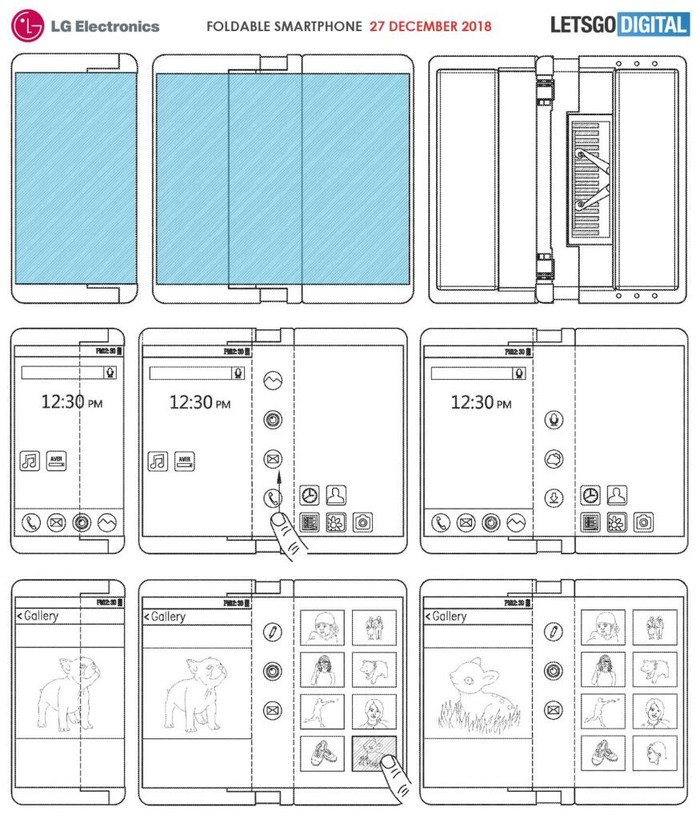 专利图曝光 LG可折叠柔性屏幕手机曝光