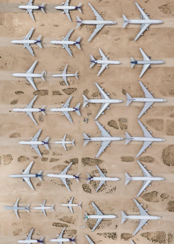 难得一见的机场画面 俯拍繁忙的美国机场