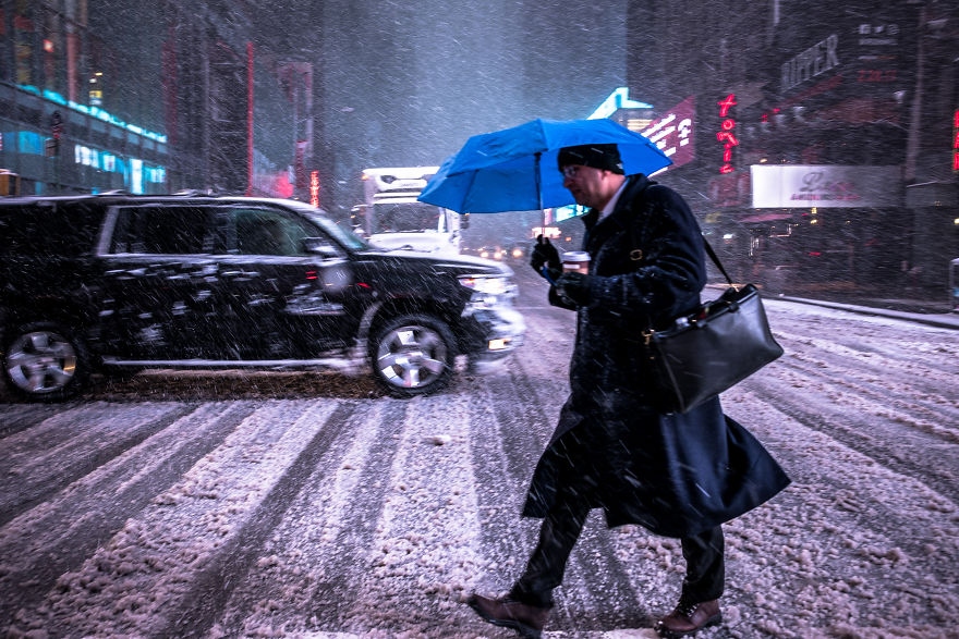 风雪肆虐的都市街头 千变万化的纽约街头