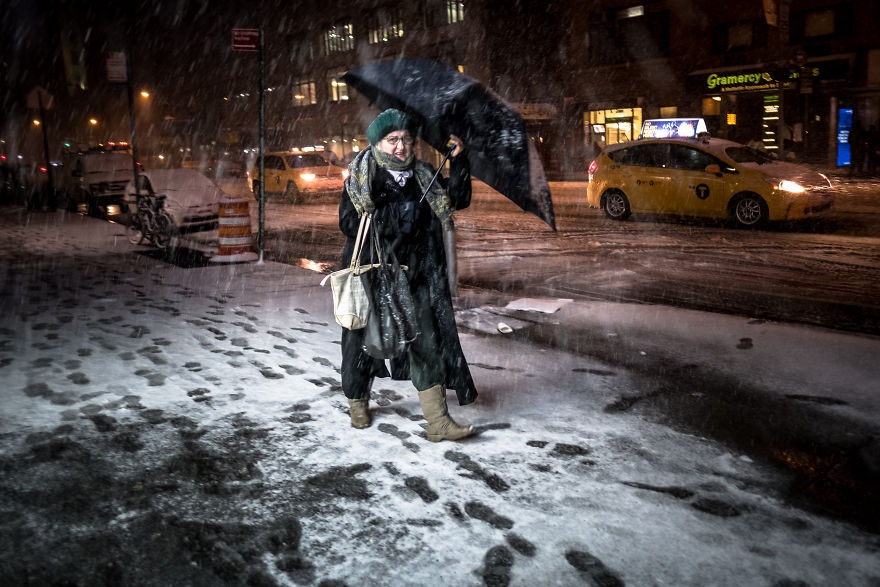 风雪肆虐的都市街头 千变万化的纽约街头