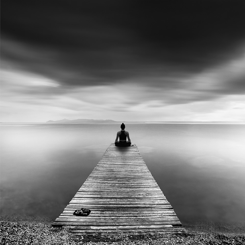 冥想禅思空间 宁静致远的黑白极简风景