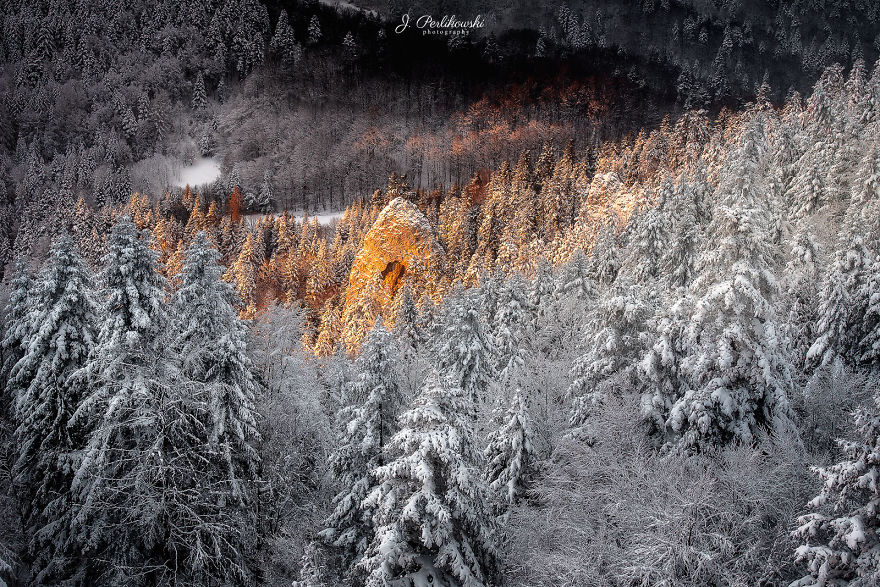 雪是冬日的魔法师 山谷中的唯美景致