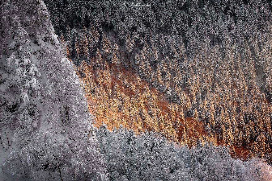 雪是冬日的魔法师 山谷中的唯美景致