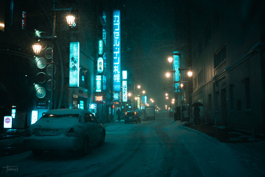 浪漫风雪夜归人 札幌冬日的大雪之夜