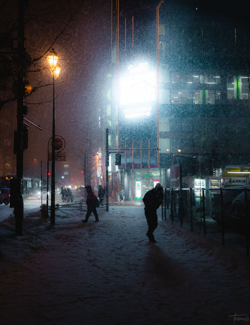 浪漫风雪夜归人 札幌冬日的大雪之夜