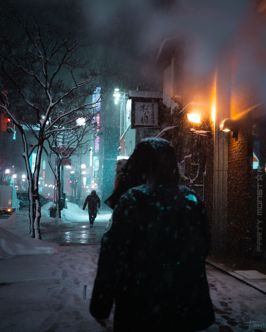 浪漫风雪夜归人 札幌冬日的大雪之夜