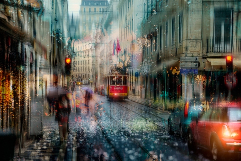 雨中的都市情调 朦胧动感的跳跃色彩