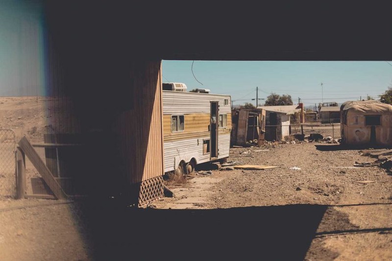 加州南部的荒漠风情 66号公路上的废弃小镇