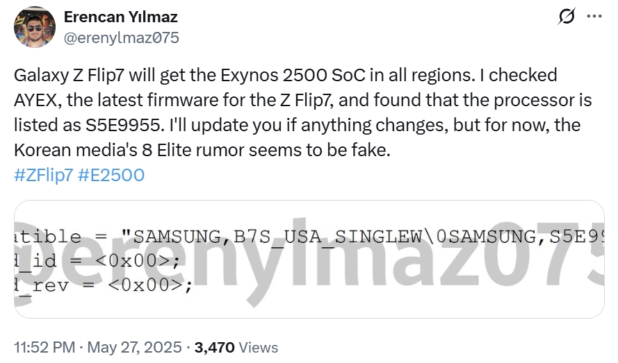 Flip7򽫲ٰгоƬ Exynos 2500
