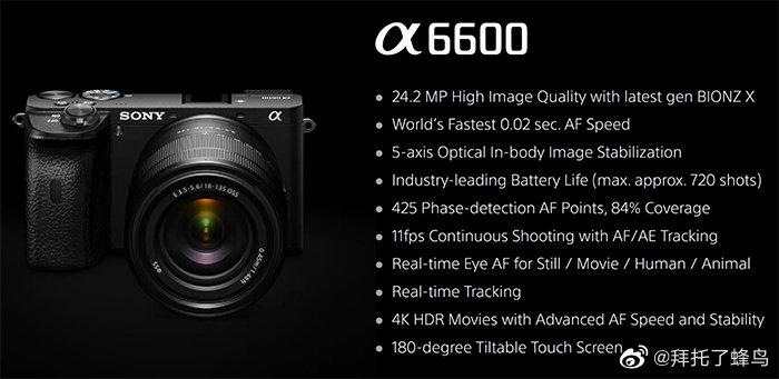 4K 60P 10bit视频 索尼A6600后续产品预测