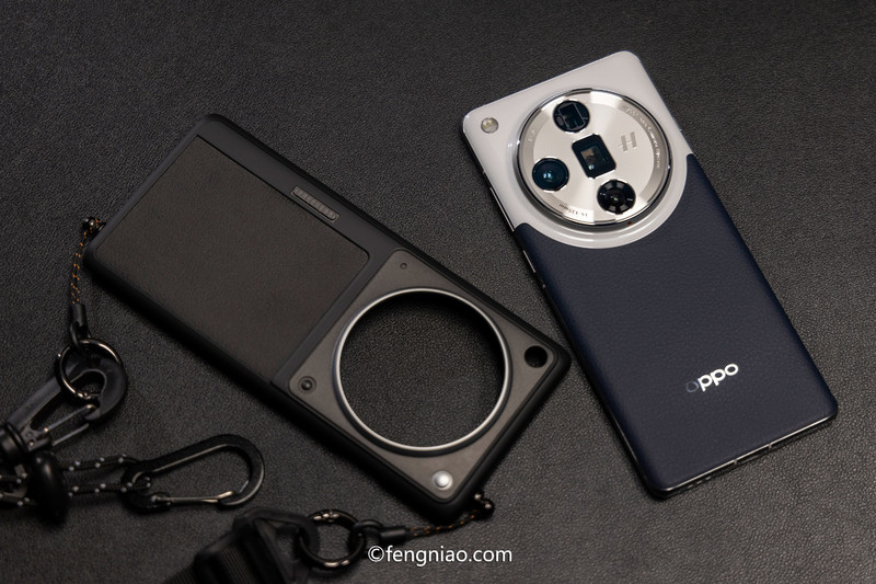 纯黑仿皮复古魅力 OPPO Find X7 Ultra限定手机壳开箱