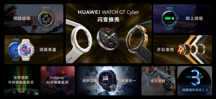 华为可换壳新形态手表WATCH GT Cyber发布