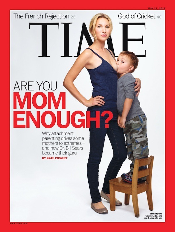 《时代》杂志封面摄影，母乳喂子照